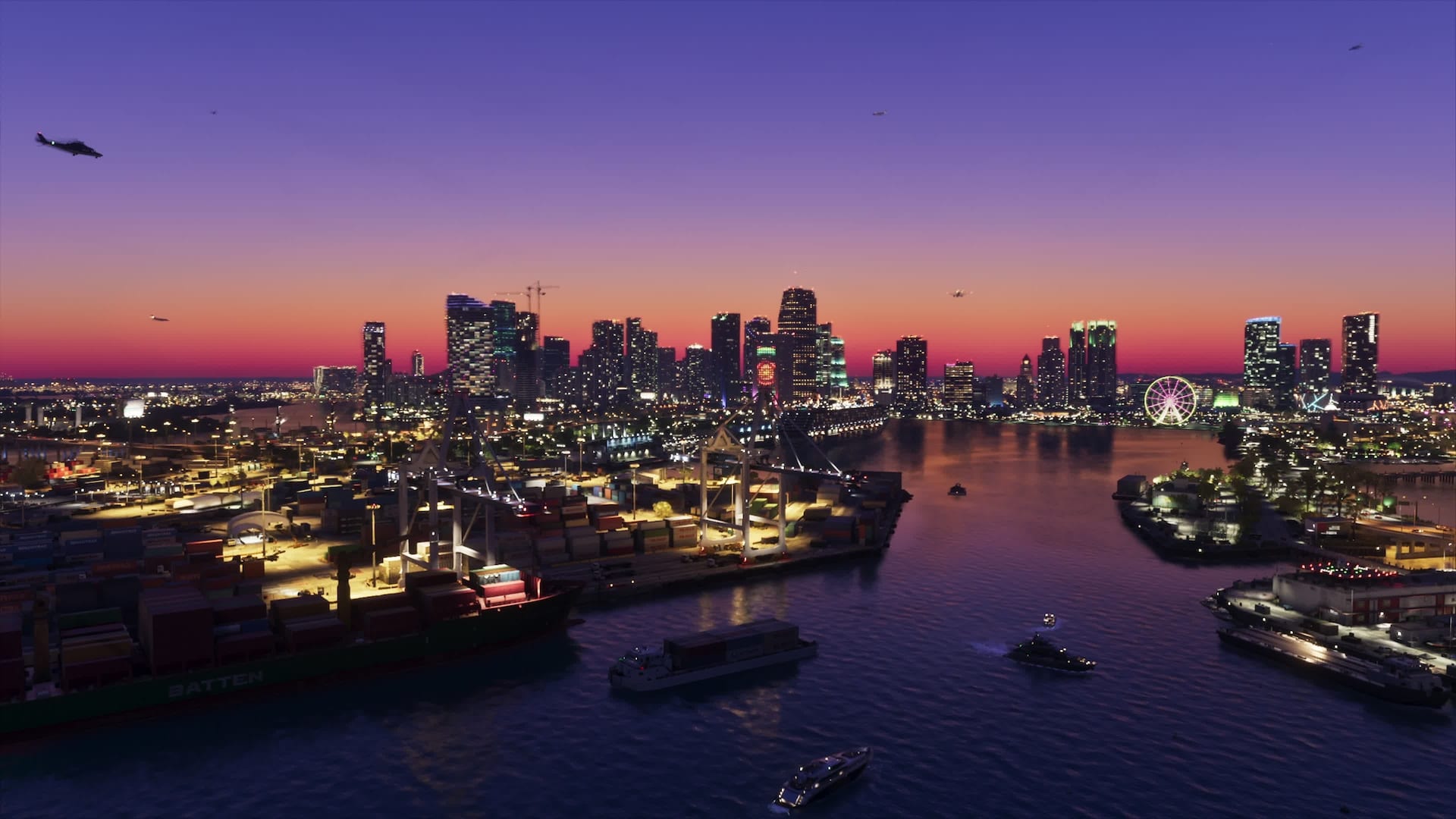Official GTA VI key art from Rockstar Games, used to illustrate the trailer timeline