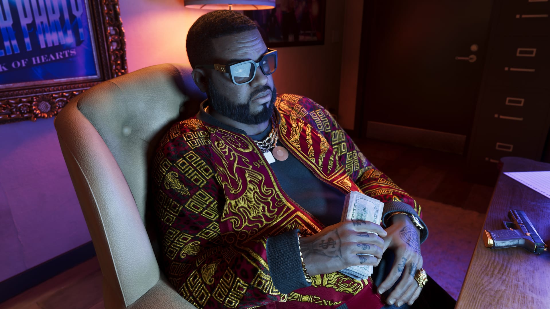 A cash office scene connected to Boobie Ike in official GTA VI media