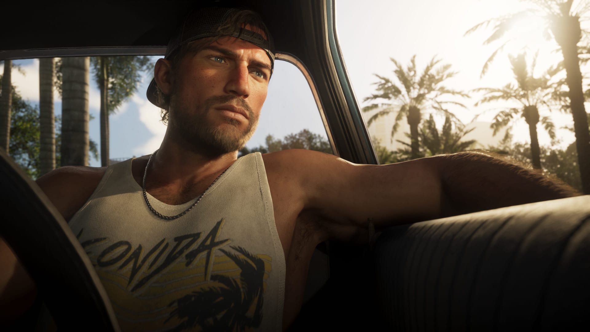 Jason Duval behind the wheel in official GTA VI media