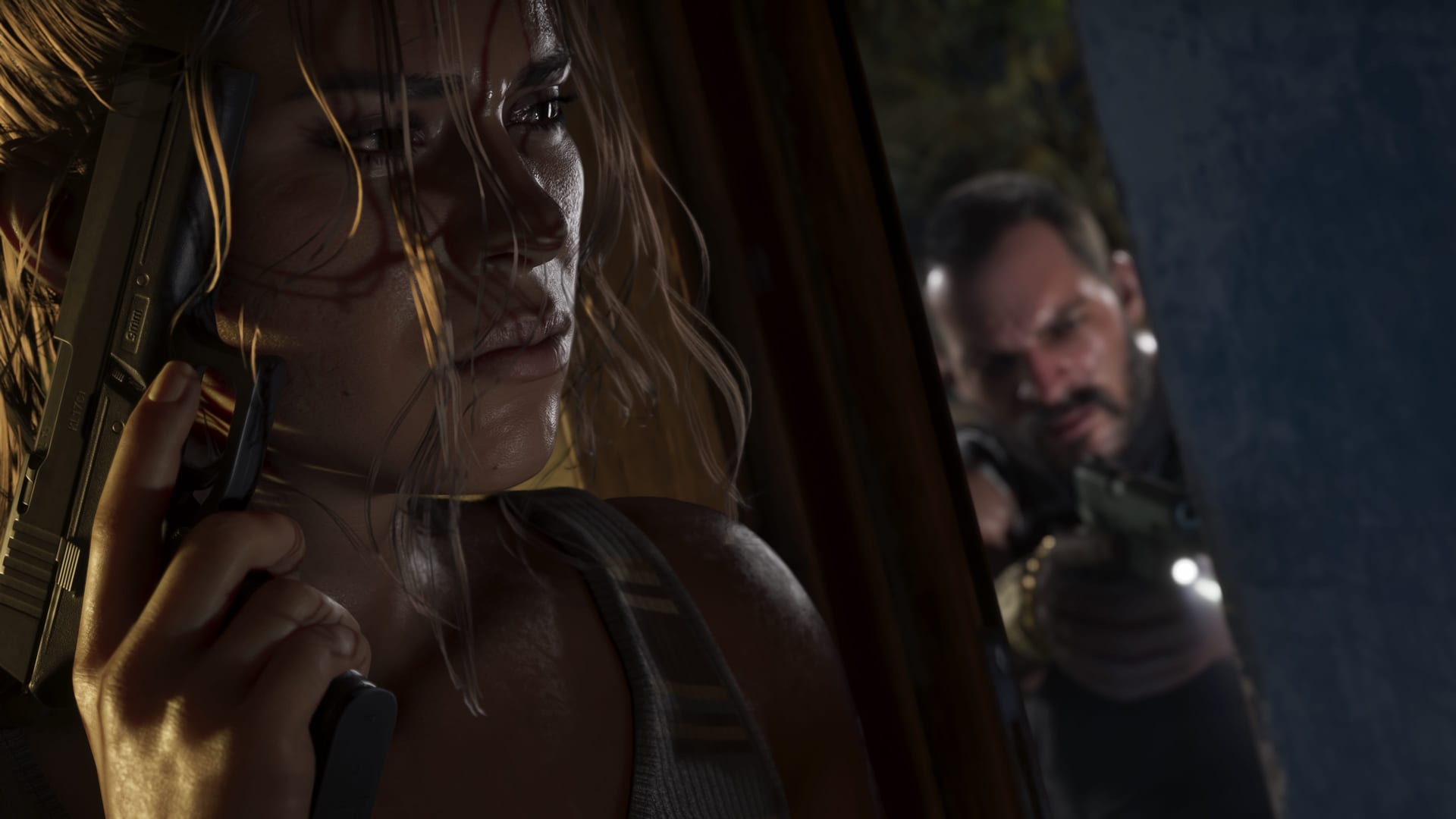 Lucia in a standoff in official GTA VI media