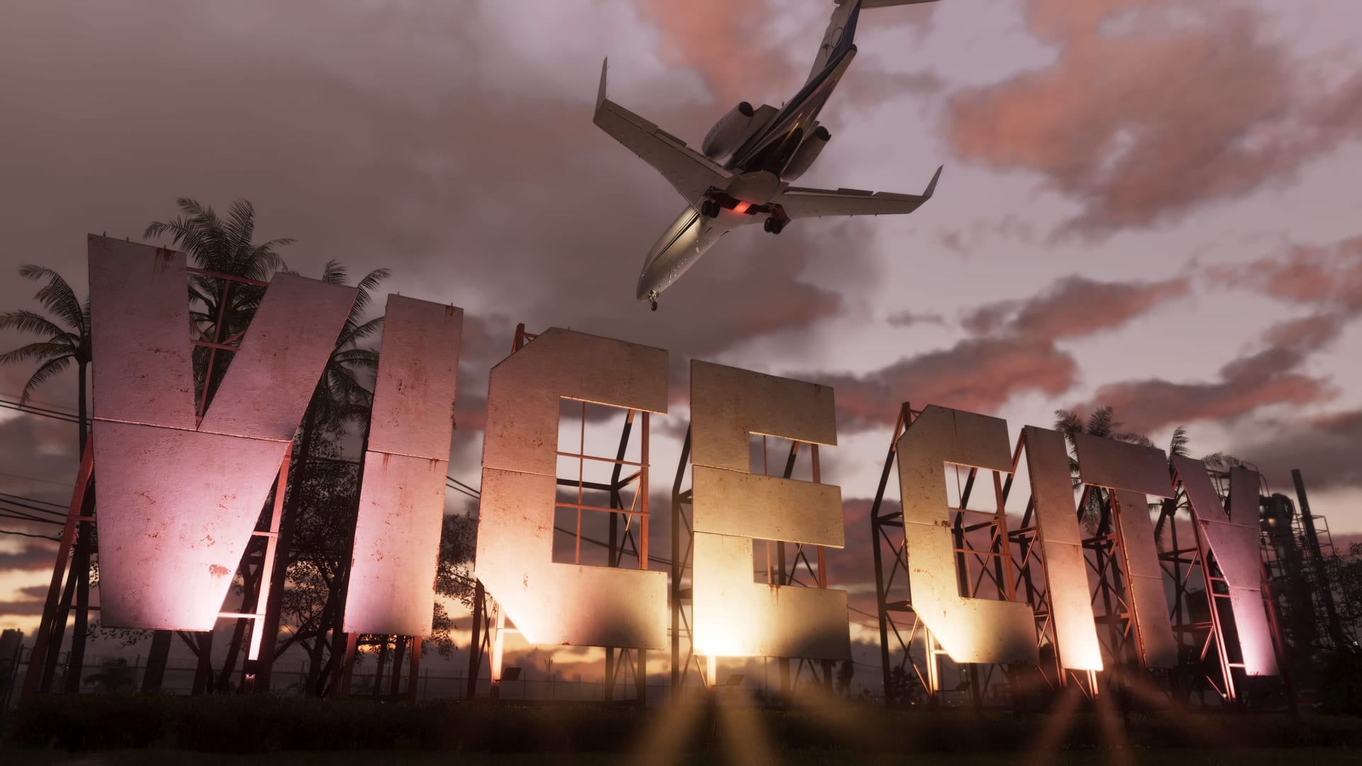 The Vice City sign in official GTA VI media
